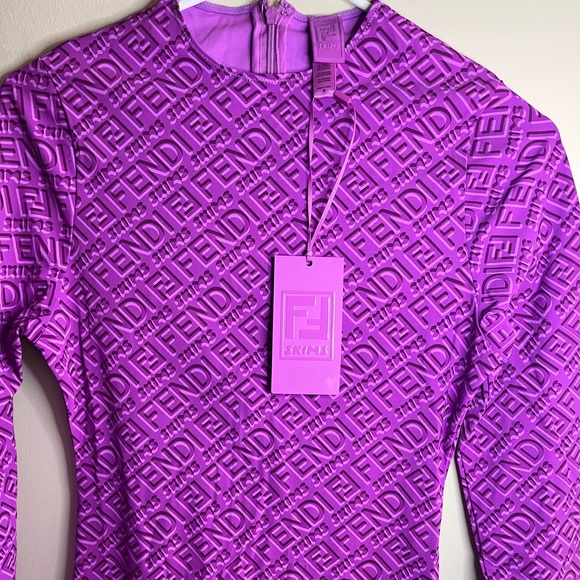 CREW NECK FULL ONESIE PURPLE - Picture 3 of 3